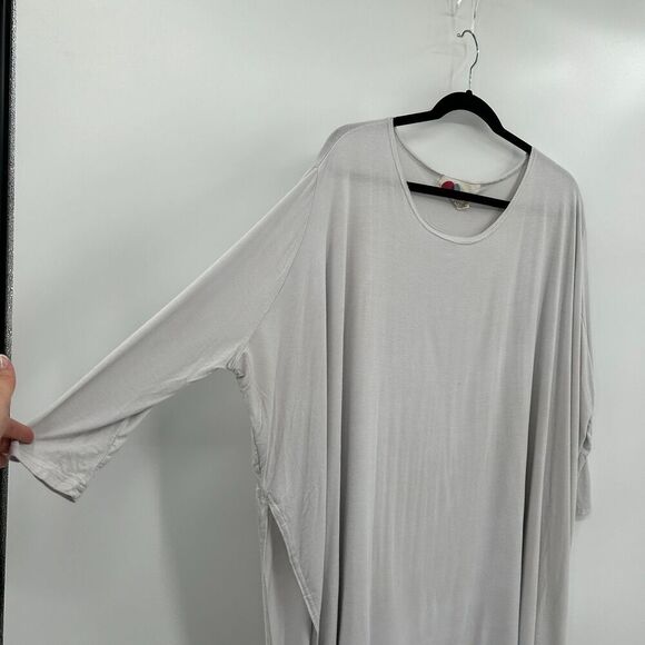 FREE PEOPLE Beach Flawed Light Gray Long Sleeve Oversized Swim Cover Up XS Small - Picture 3 of 7